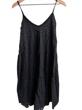 Bella Amore Black Eyelet Lace Dress Cotton Cami Dress Made in Italy Size S / M